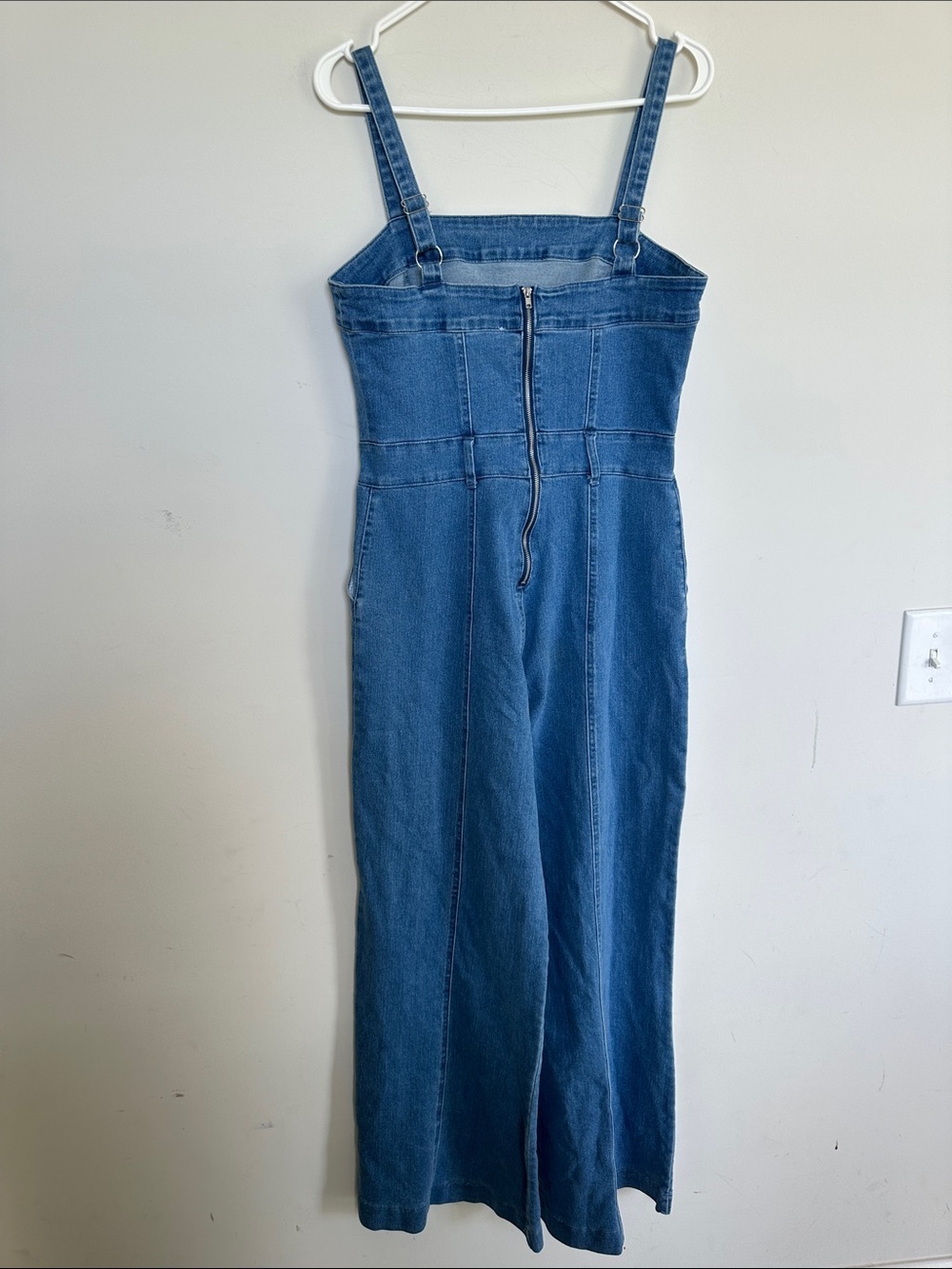 So Me Denim Wide-Leg Jumpsuit in Blue - Picture 4 of 10